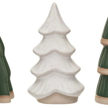 Stoneware Trees Green & White