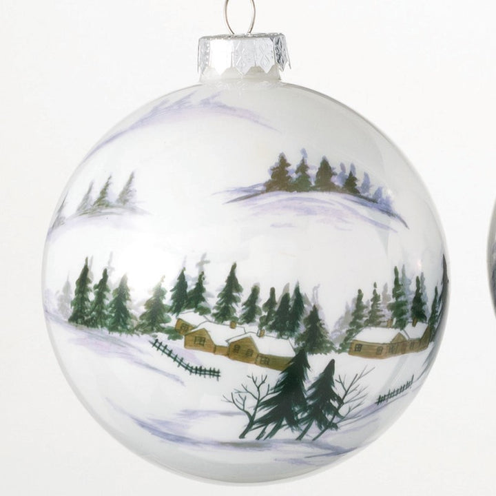 Winter Lodge Scene Ornaments