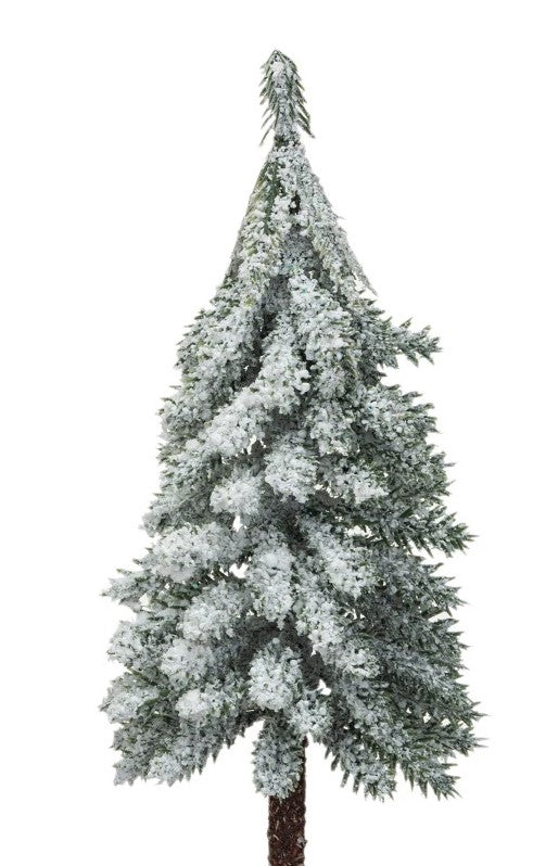 Frosted Fir Tree with Wooden Base