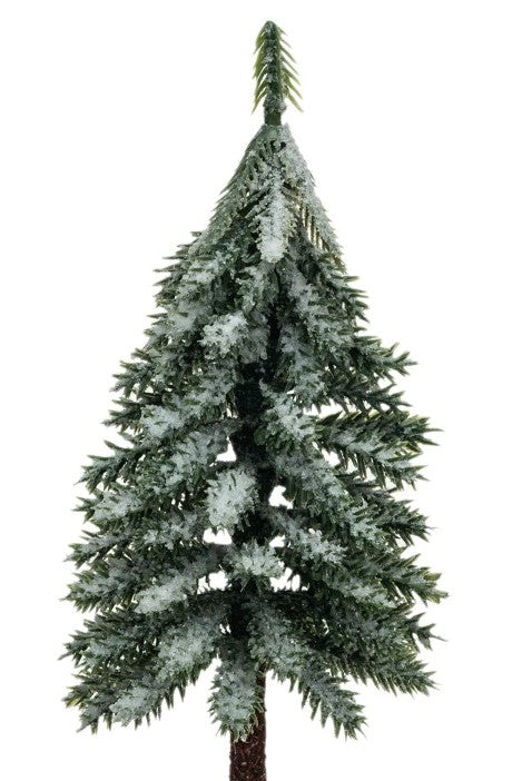 Frosted Fir Tree with Wooden Base