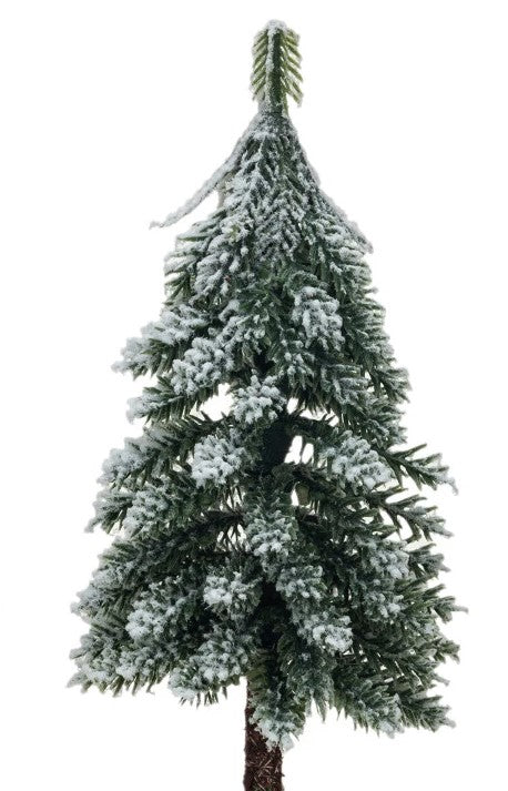 Frosted Fir Tree with Wooden Base