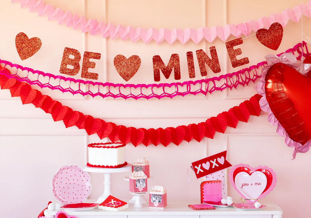 "Be Mine" Glitter Banner, 6'