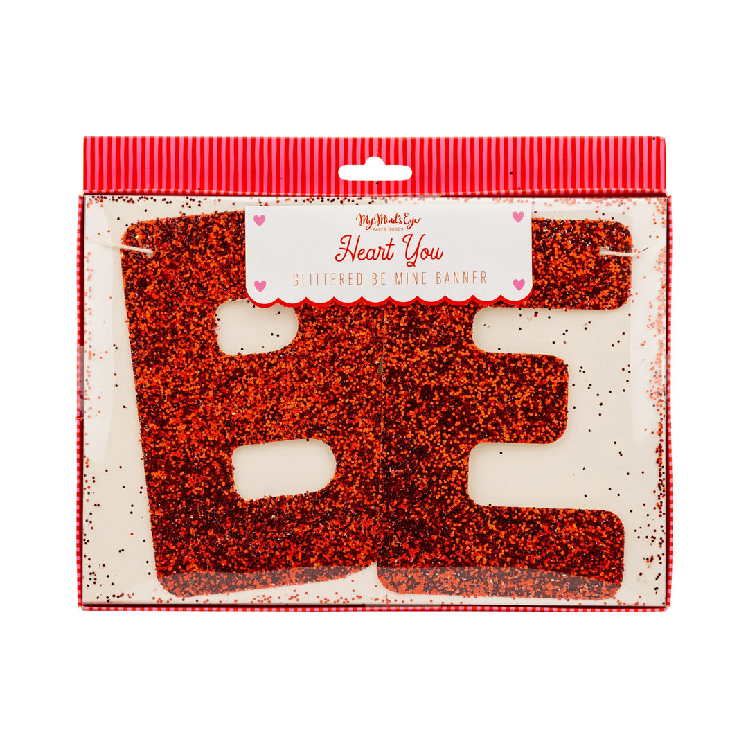"Be Mine" Glitter Banner, 6'