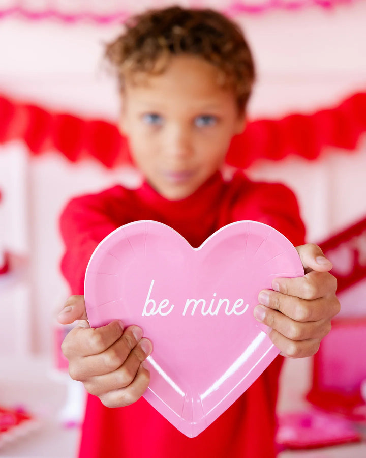 Conversation Heart Shaped Plate Set, 8 Plates
