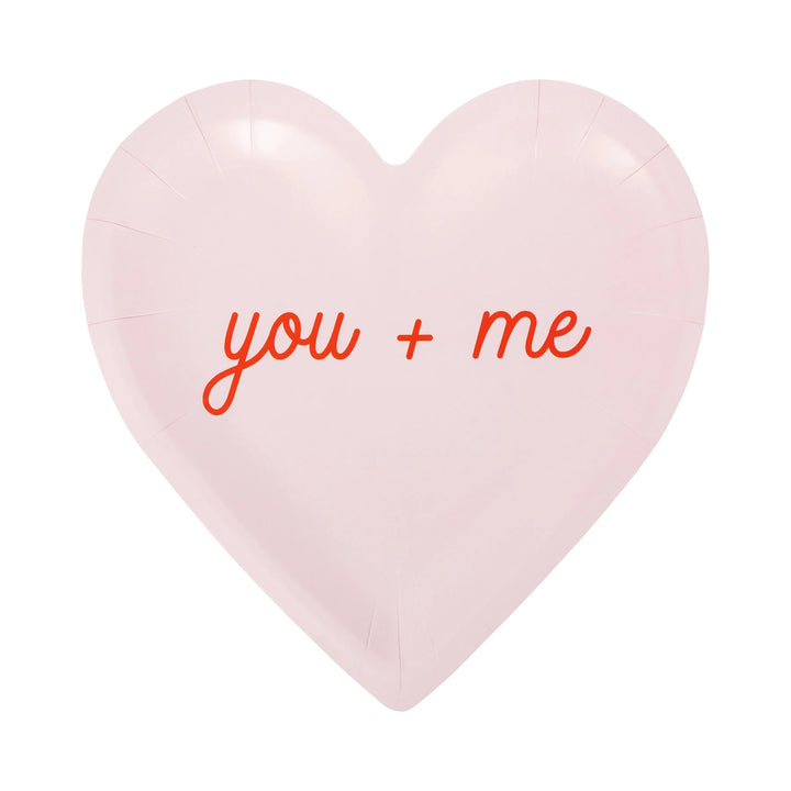 Conversation Heart Shaped Plate Set, 8 Plates