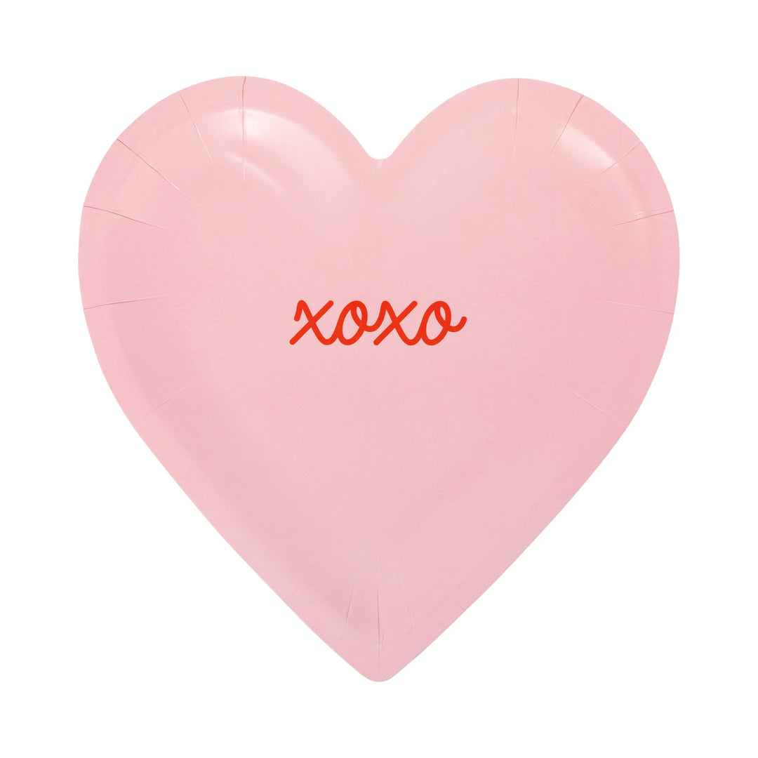 Conversation Heart Shaped Plate Set, 8 Plates