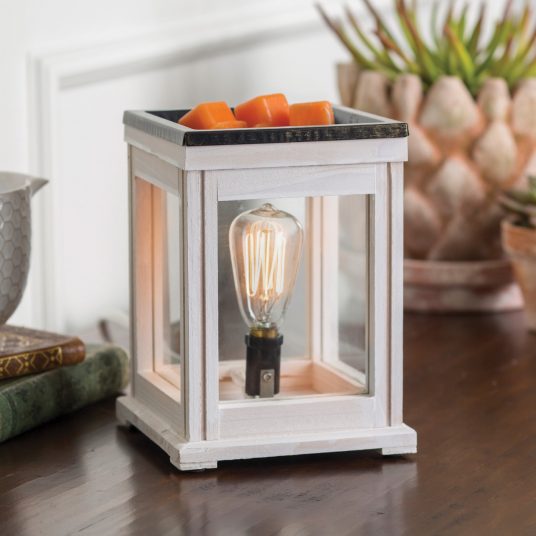 Aged White Lantern Illuminated Fragrance Warmer