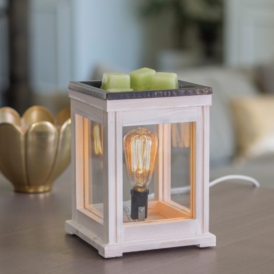 Aged White Lantern Illuminated Fragrance Warmer