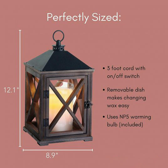 Weathered Wood Candle Lantern