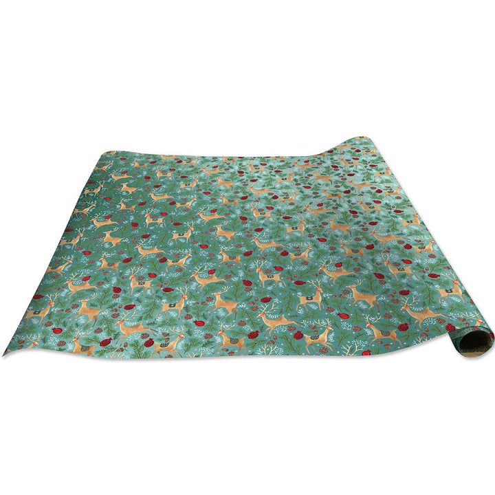 Reindeer Tapestry Christmas Gift Wrap, 10 ft x 30"
