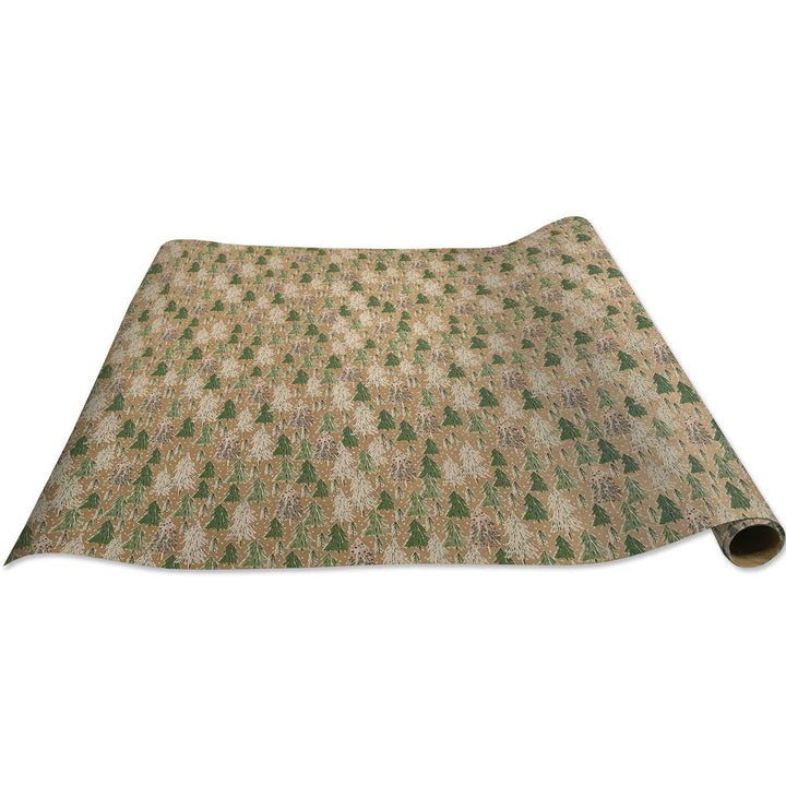 Opulent Tree Kraft Christmas Gift Wrap, 10 ft x 30"