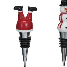 Wine Stopper w/ Hand-Painted Glass Holiday Icon