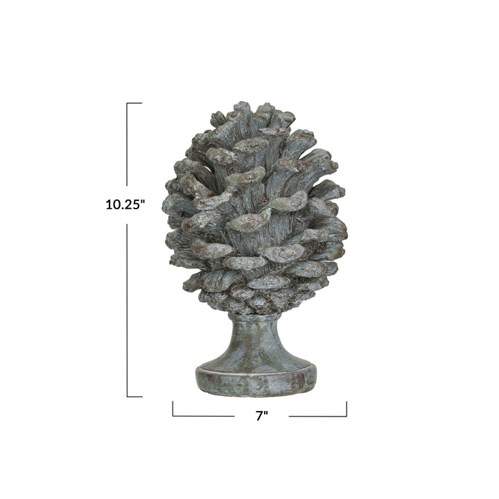 Pinecone Finial, Resin Verdigris Finish