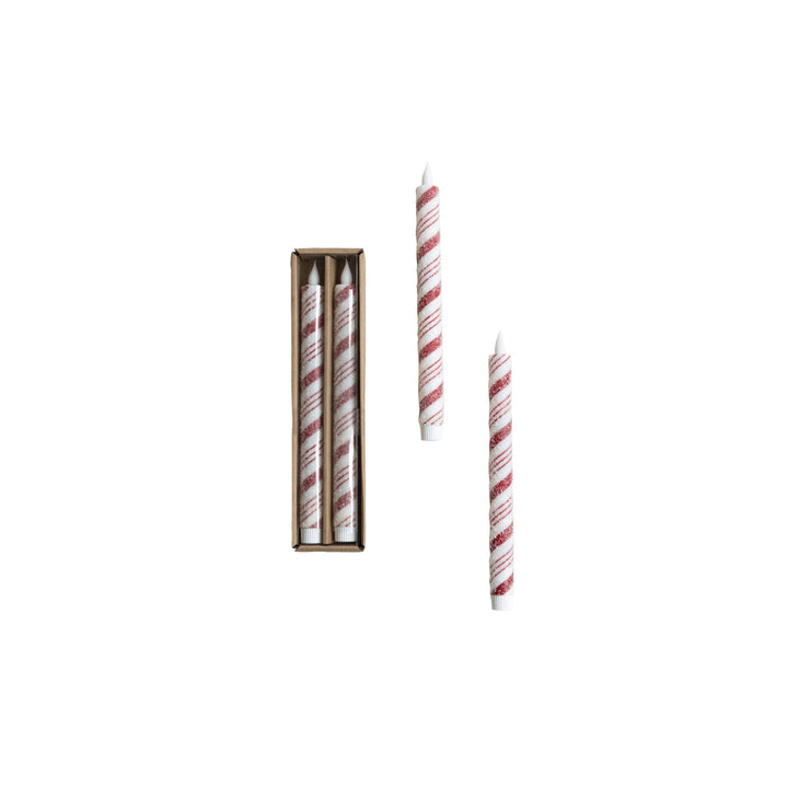 Candy Cane Flameless LED Candles with Timer