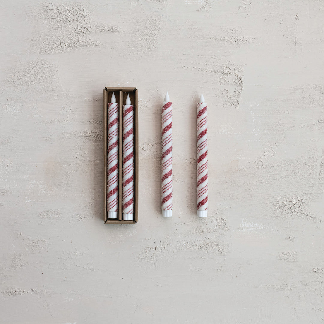 Candy Cane Flameless LED Candles with Timer