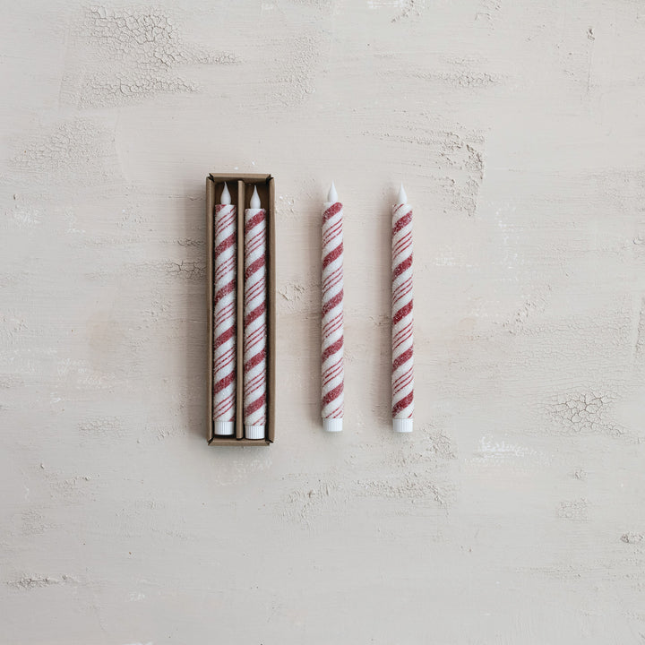 Candy Cane Flameless LED Candles with Timer