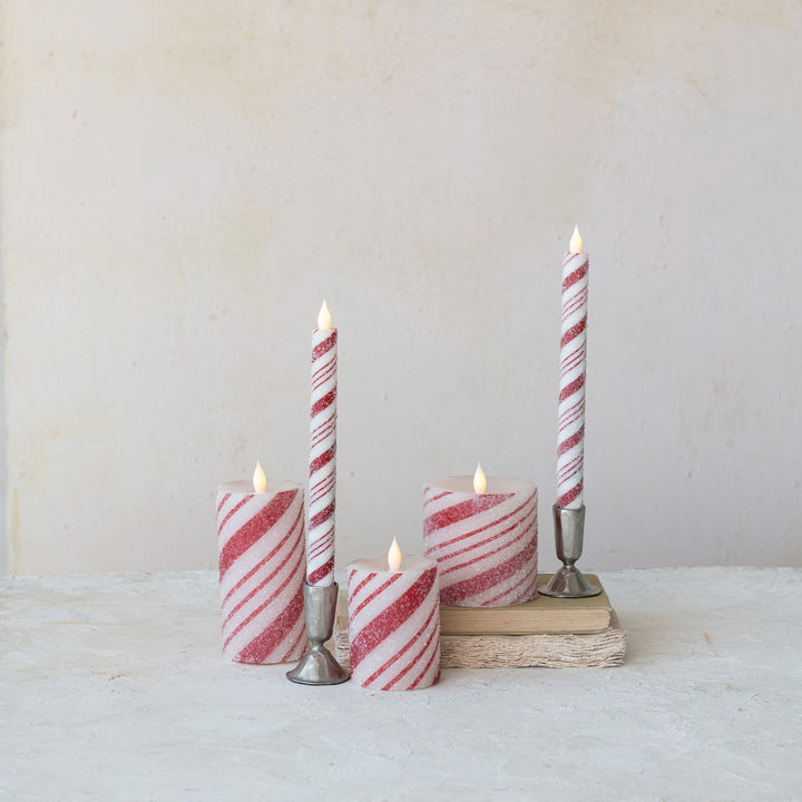 Candy Cane Flameless LED Candles with Timer