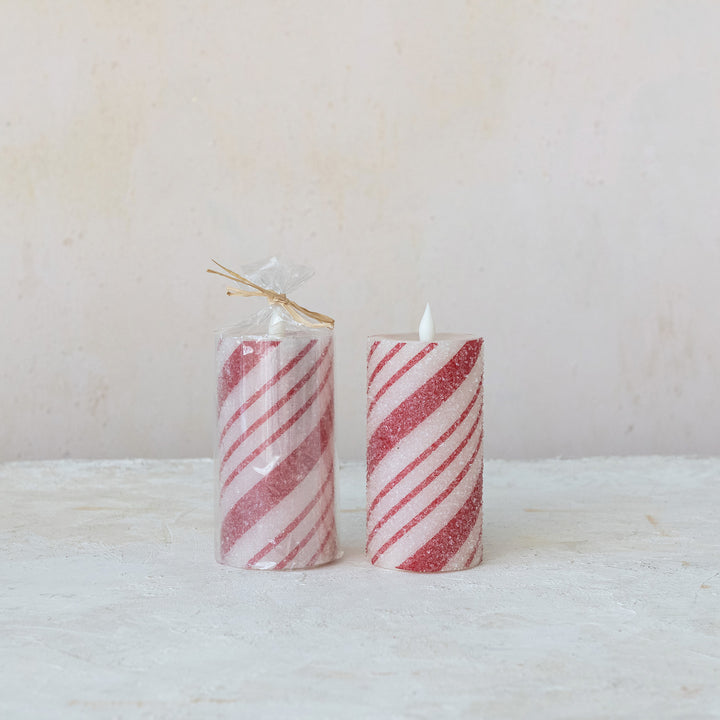 Candy Cane Flameless LED Candles with Timer