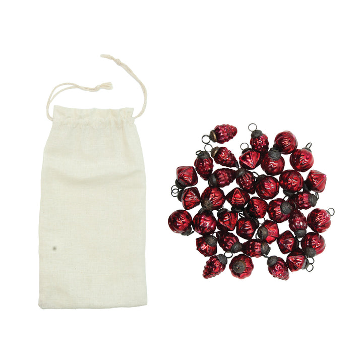 1" Embossed Mercury Glass Ornaments