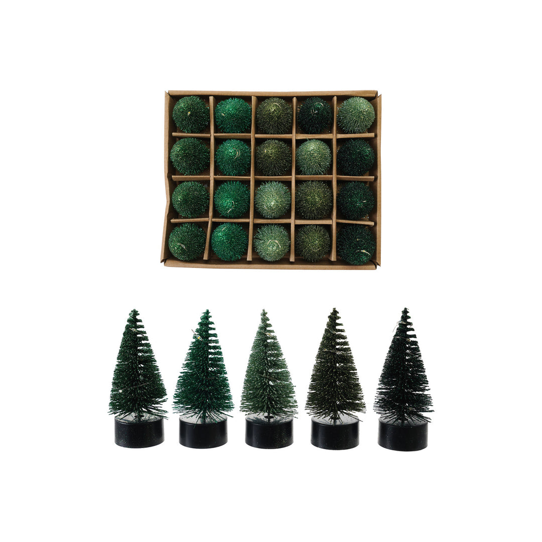 Lighted Mini Bottle Brush Tree