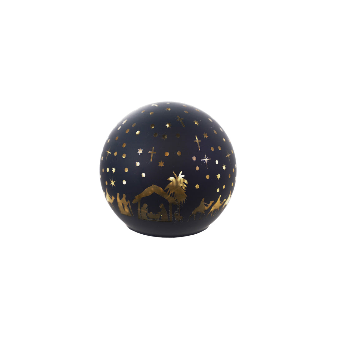 Nativity Scene Glass Ball with LED Lights