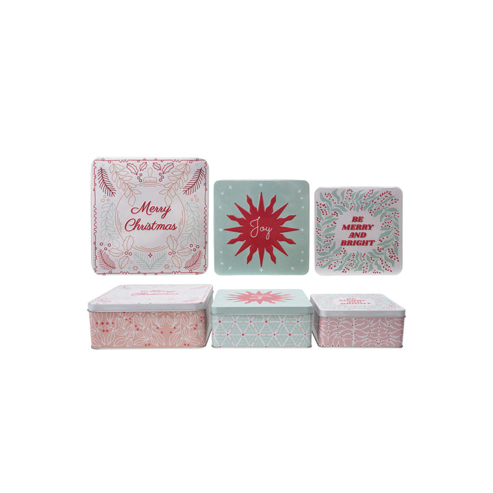 Embossed Decorative Holiday Tin Boxes
