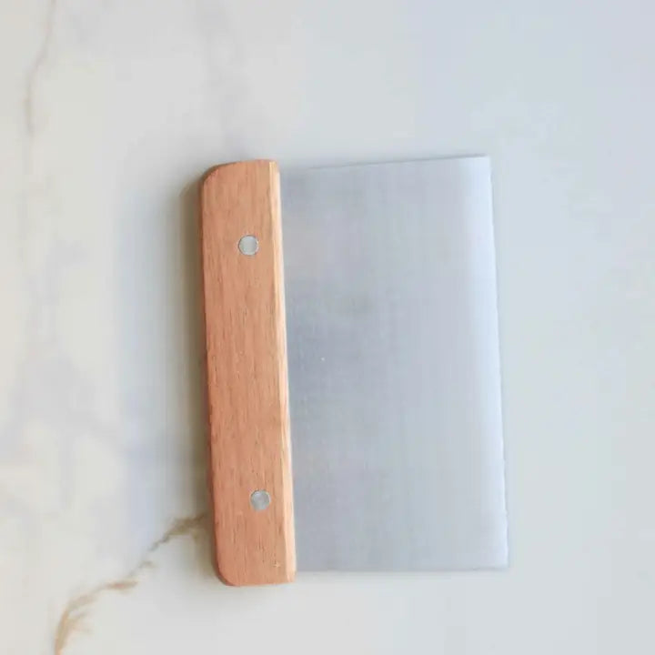 Stainless Steel Dough Scraper with Wood Handle