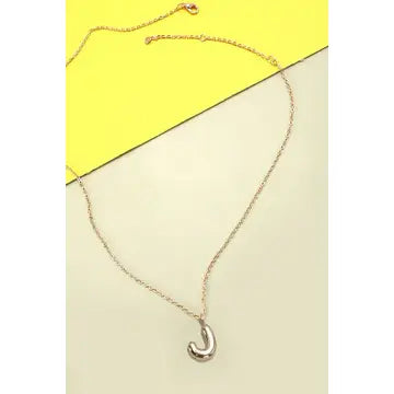 Gold Balloon Initial Necklace