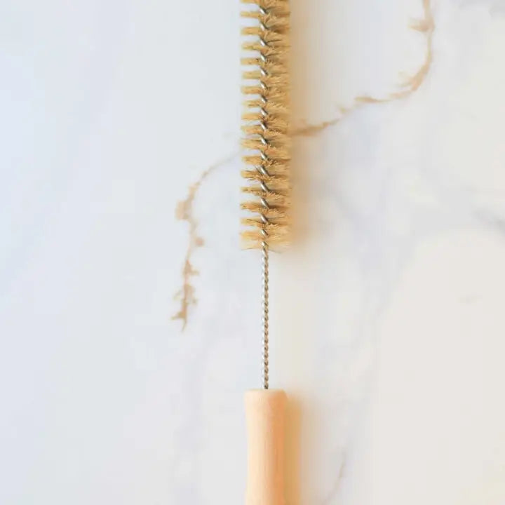 Natural Bristle Bottle Cleaning Brush with Beech Wood Handle