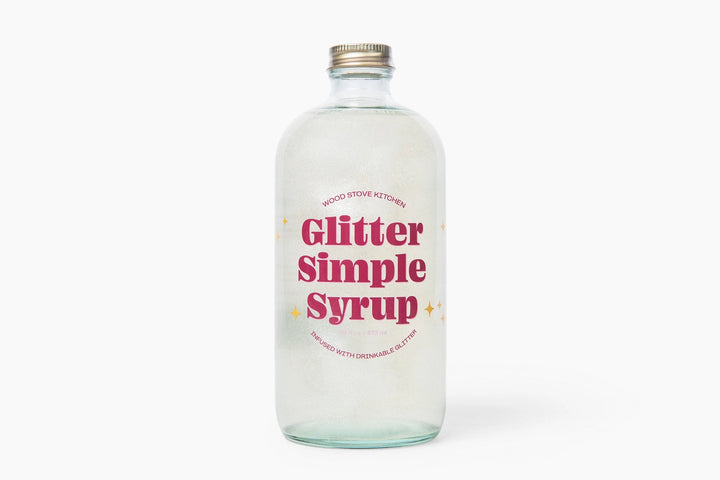 Glitter Simple Syrup Mixer with Edible Glitter, 16 oz