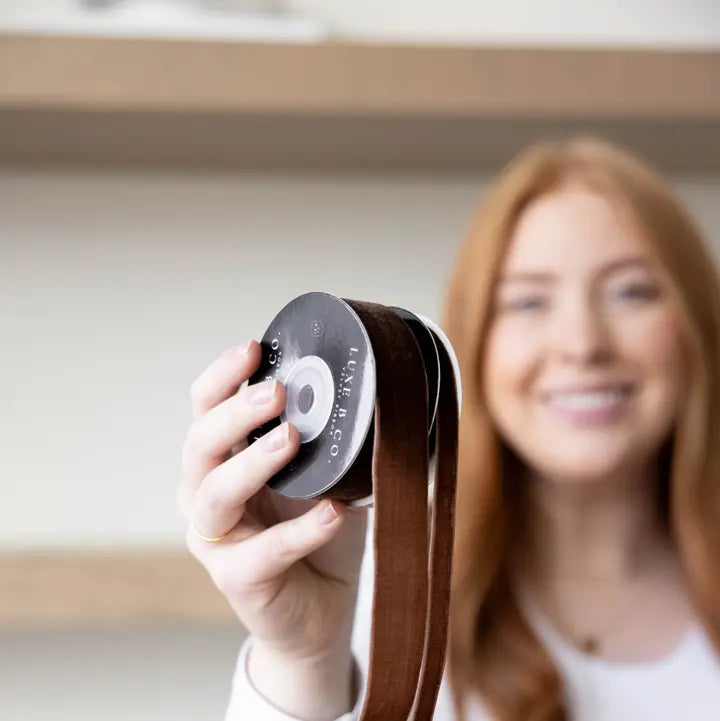 Brown Velvet Ribbon Spool