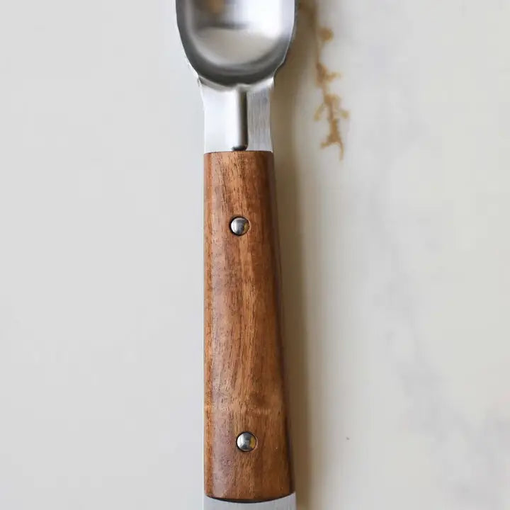 Heirloom Wood Handle Stainless Steel Ice Cream Scoop