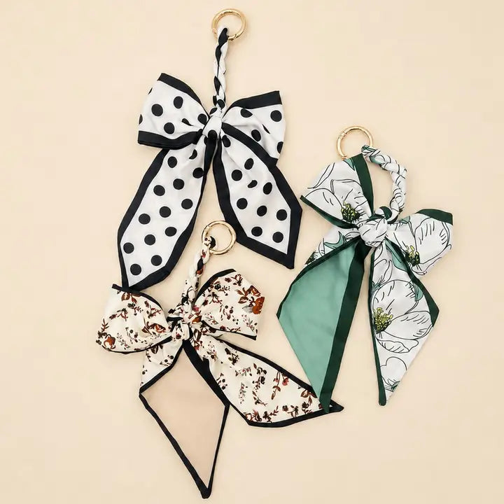 Silky Scarf Bow Bag Charm Keychain