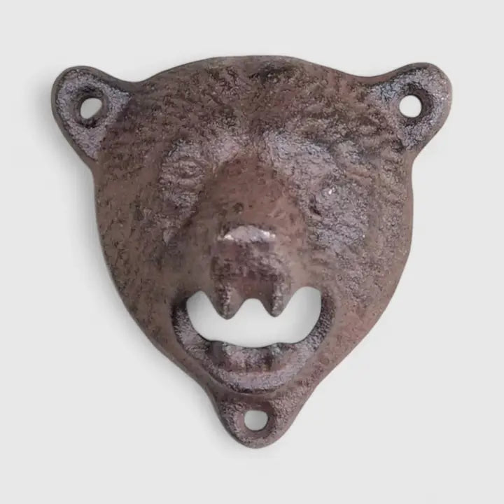 Cast Iron Bear Wall-Mount Bottle Opener
