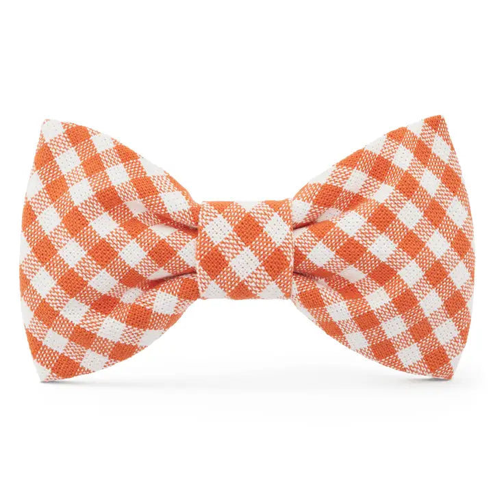 Cider Gingham Dog Bow
