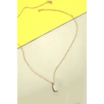 Gold Balloon Initial Necklace