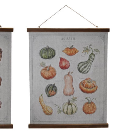 Autumn Canvas + Wood Scroll Wall Art, 22" x 29"