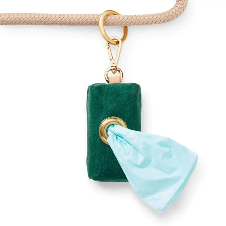 Evergreen Waxed Canvas Dog Poop Bag Dispenser