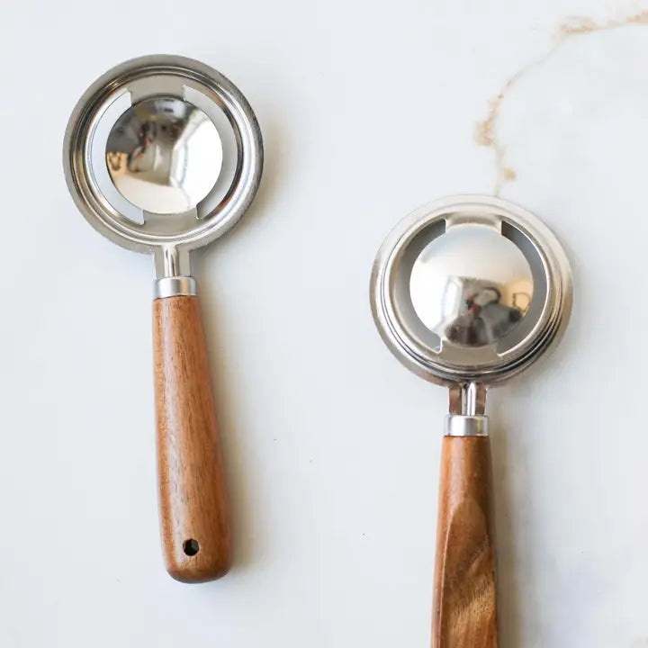Wood Handle Stainless Steel Egg Separator