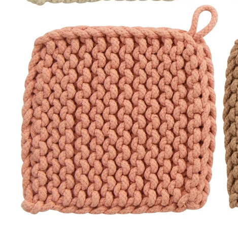 Cotton Crocheted Pot Holder, 8"