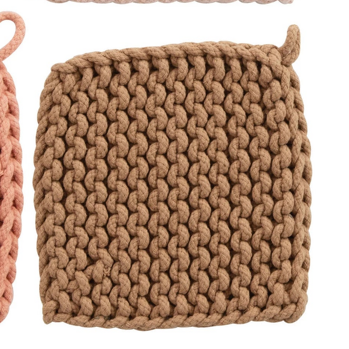 Cotton Crocheted Pot Holder, 8"