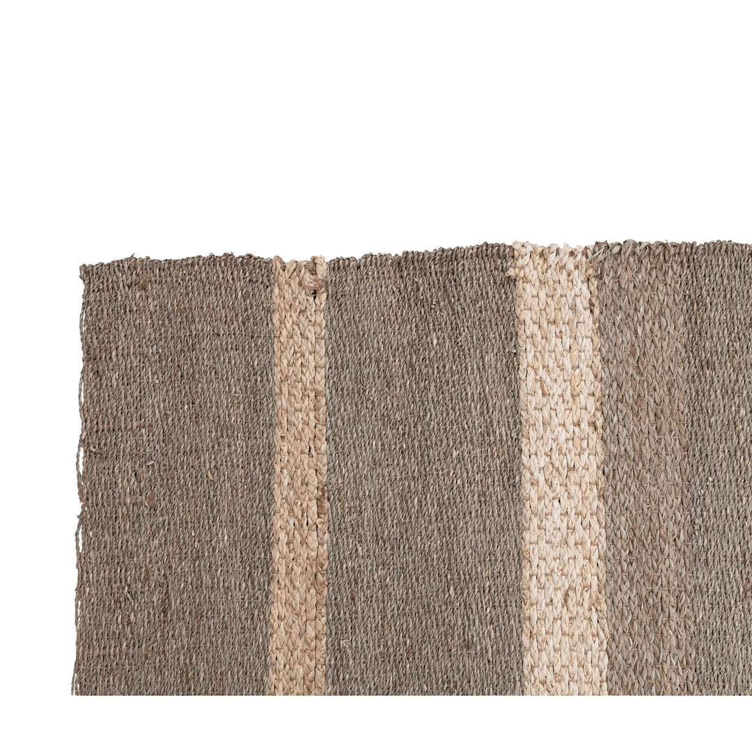 5' x 6-1/2' Hand-Woven Seagrass and Corn Husk Rug