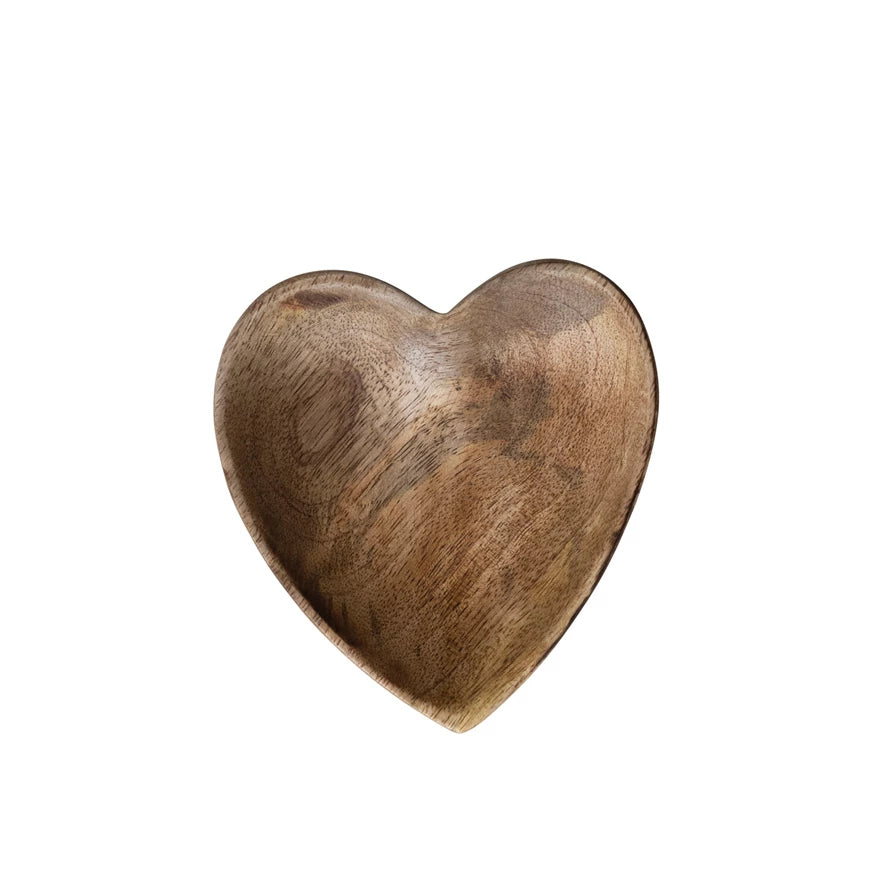 Heart Dish Mango Wood, Natural
