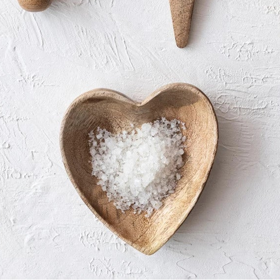 Heart Dish Mango Wood, Natural