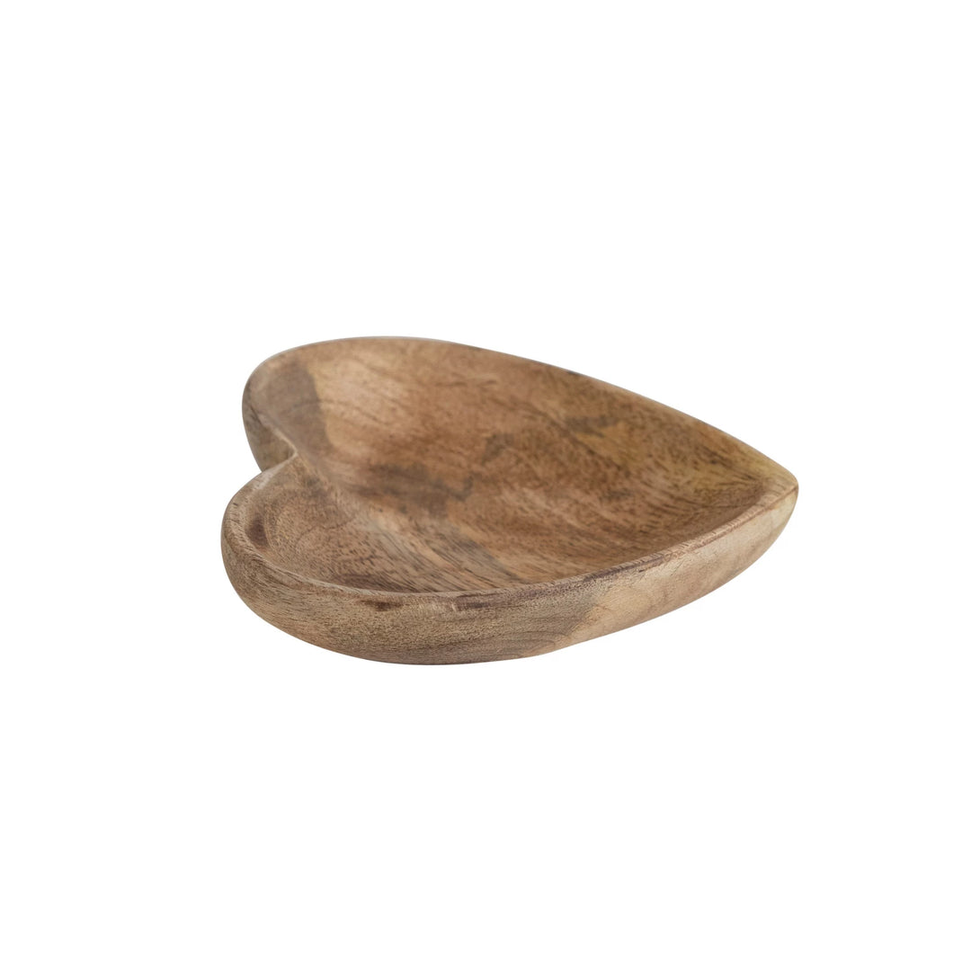 Heart Dish Mango Wood, Natural