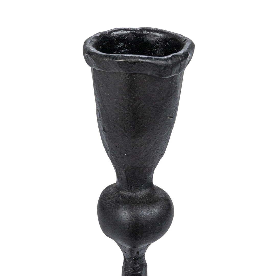 Hand-Forged Cast Iron Taper Holder, Black