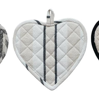 Pot Holder Heart Shaped Quilted Cotton
