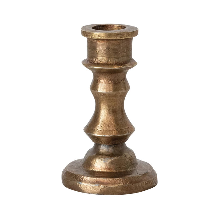 Antique Brass Finial Taper Holder