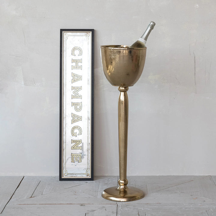 "Champagne" Antiqued Mirror Wall Decor, 38.25" x 8.5"