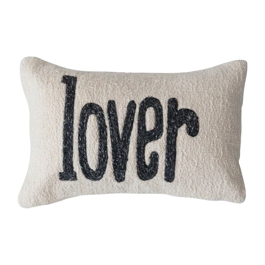 "lover" Lumbar Throw Pillow, 14"